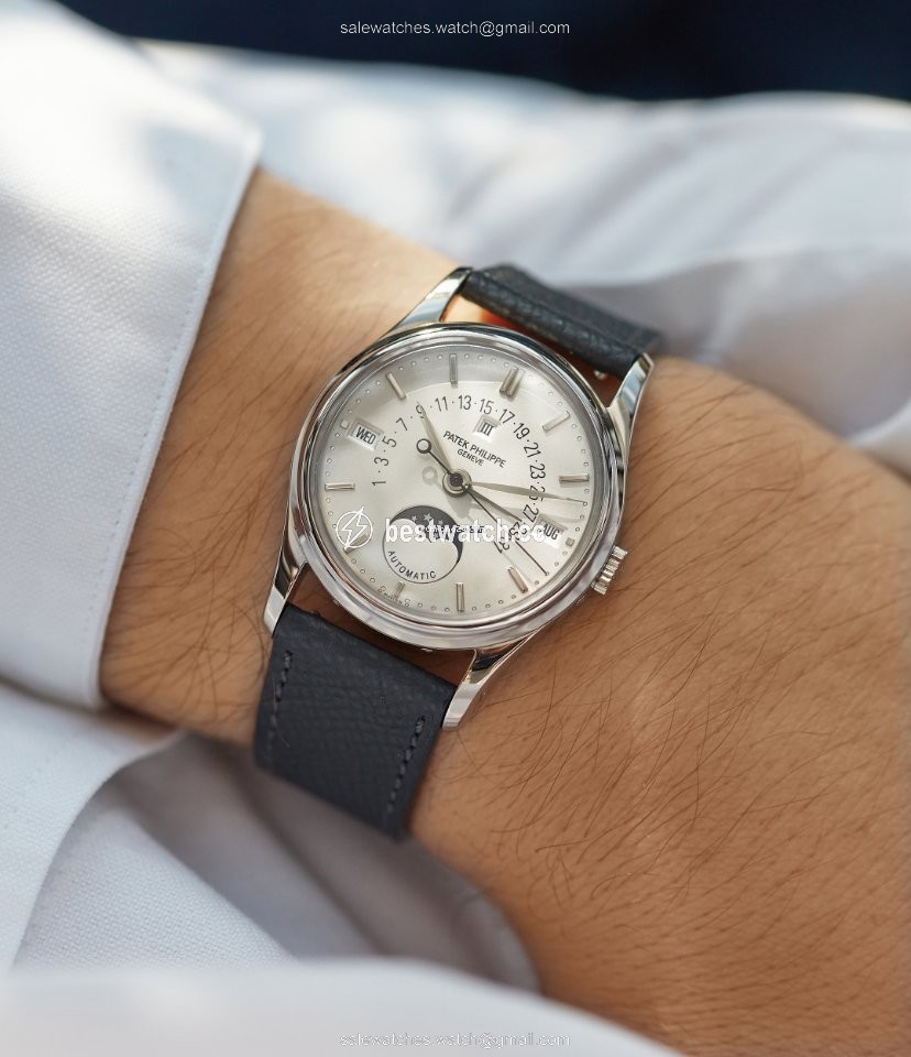 IMG_9085 Patek Philippe Perpetual Calendar Mens watch Unisex Automatic White gold 5050G, Perpetual Calendar, White Gold Replica 2