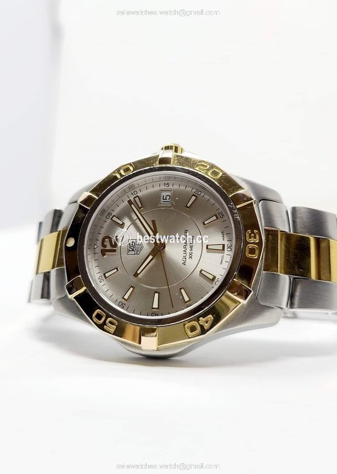 TAG Heuer Aquaracer 300M Mens watch Unisex Quartz Gold Steel WAF1120 Replica 2
