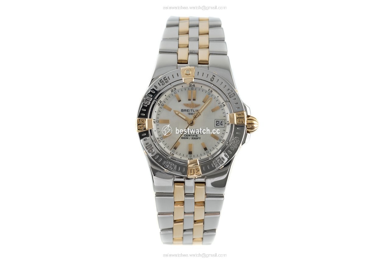 IMG_9085 Breitling Starliner Womens watch Quartz Gold Steel B71340 Replica 2