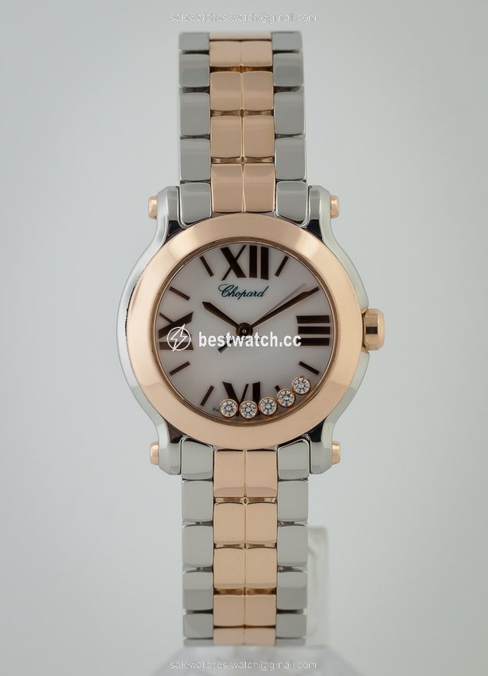 IMG_9085 Chopard Happy Sport Womens watch Quartz Gold Steel 278509-6003 Replica 2