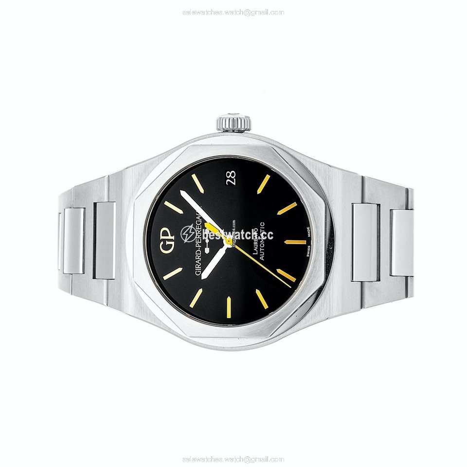 IMG_9085 Girard Perregaux Laureato Mens watch Unisex Automatic Steel 81010-11-635-11A Replica 2