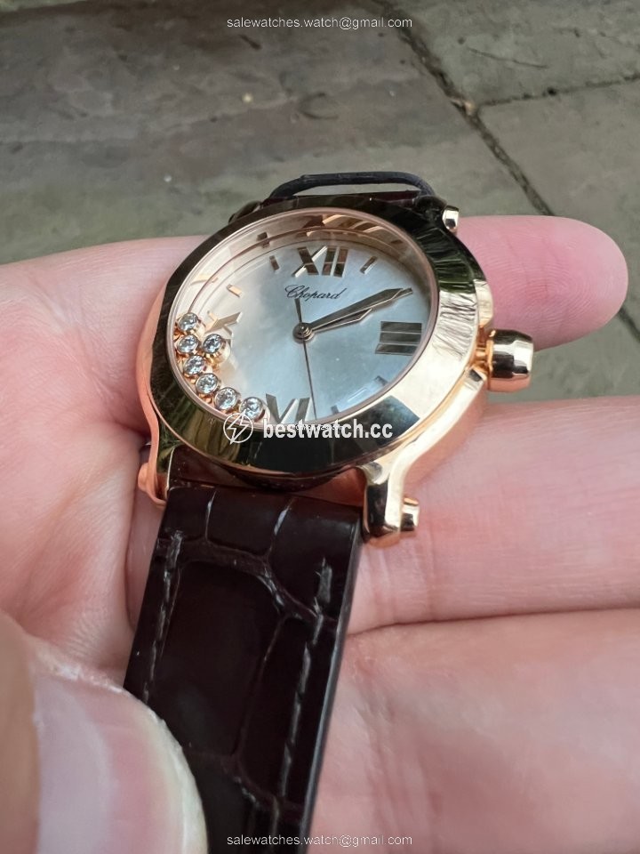 IMG_9085 Chopard Happy Sport Womens watch Quartz Rose gold 277471-5013 Replica 2
