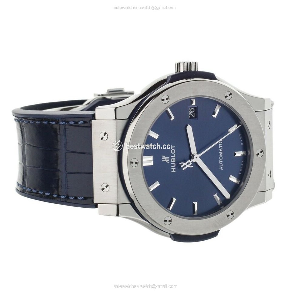 IMG_9085 Hublot Classic Fusion Blue Mens watch Unisex Automatic Titanium 511.NX.7170.LR Replica 2