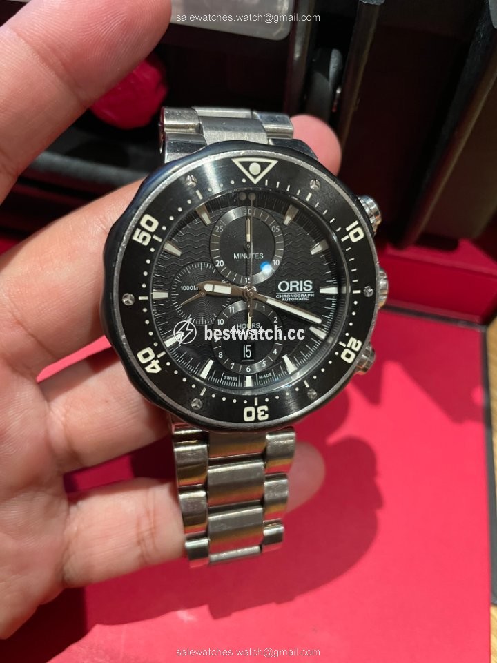 Oris ProDiver Chronograph Mens watch Unisex Automatic Titanium 01 674 7630 7154-Set Replica 2