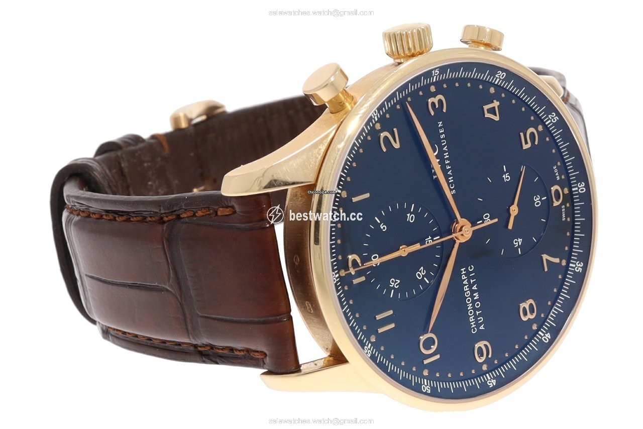 IMG_9085 IWC Portuguese Chronograph Mens watch Unisex Automatic Rose gold iw371415 Replica 2
