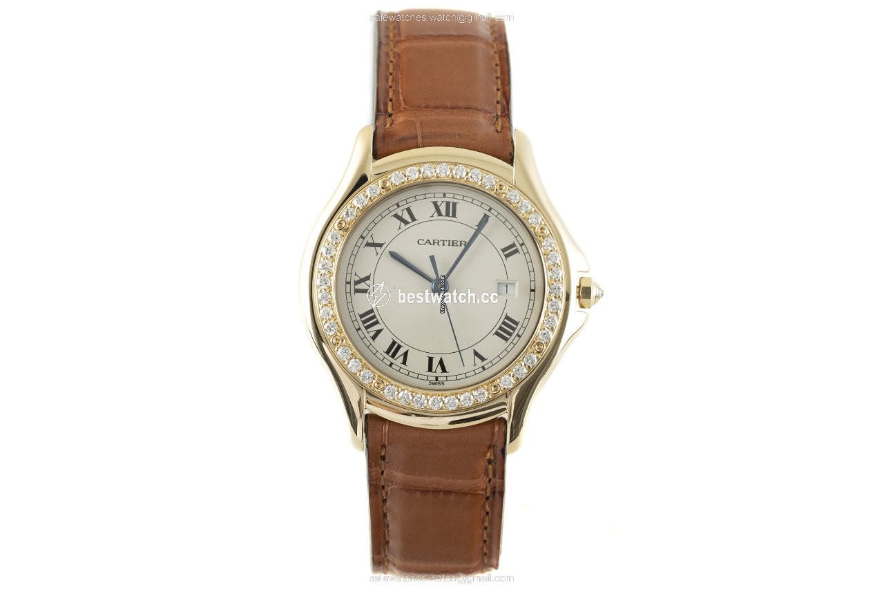 Cartier Cougar Womens watch Quartz Yellow gold 887905 Replica 2