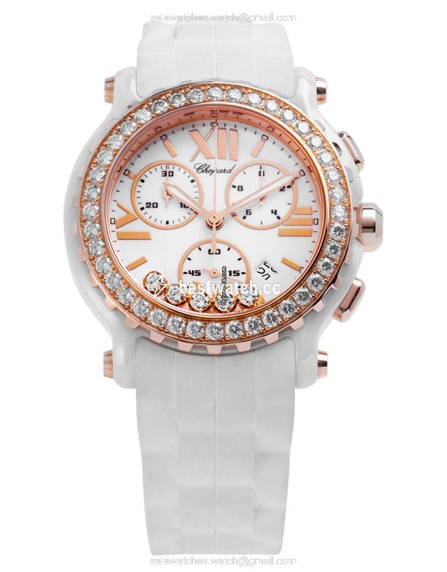 IMG_9085 Chopard Happy Sport Mens watch Unisex Quartz Rose gold 288515-9002 Replica 2