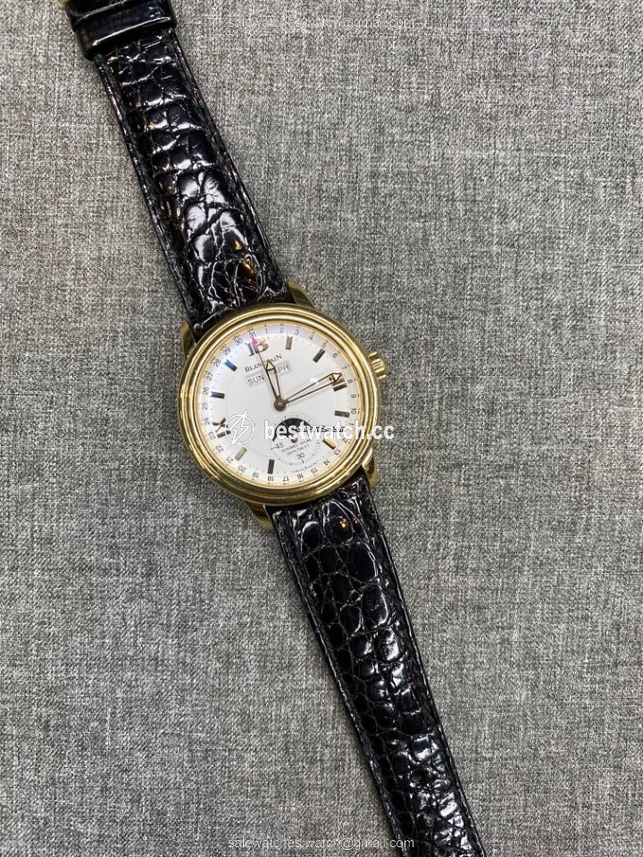 Blancpain Leman Moonphase Mens watch Unisex Automatic Yellow gold 2763-1418A-53 Replica 2