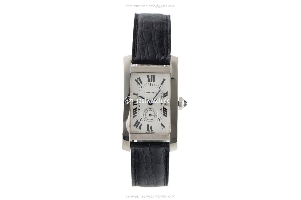 Cartier Tank Americaine Mens watch Unisex Quartz White gold 3012905 Replica 2