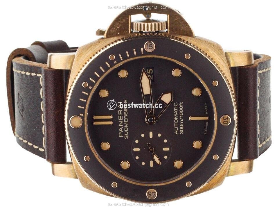 IMG_9085 Panerai Luminor Submersible Mens watch Unisex Automatic Bronze PAM968 Replica 2