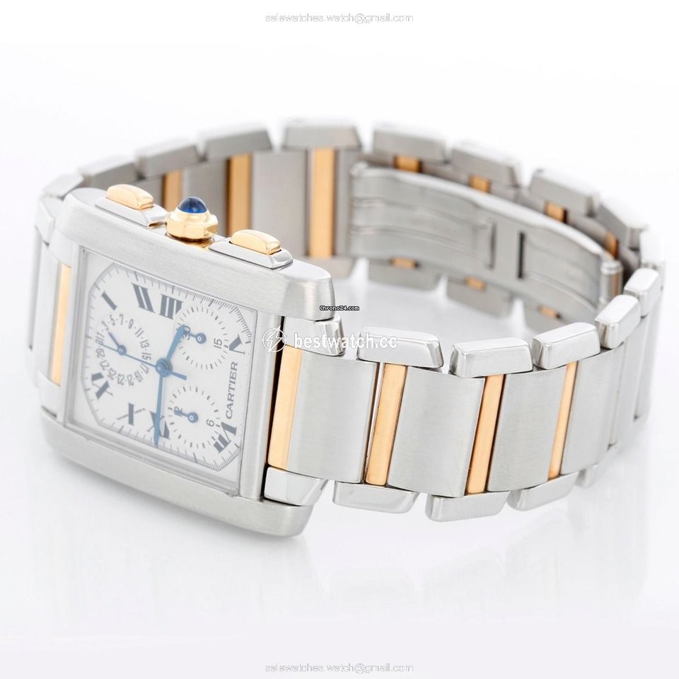 IMG_9085 Cartier Tank Francaise Mens watch Unisex Quartz Gold Steel CRW51004Q4 Replica 2