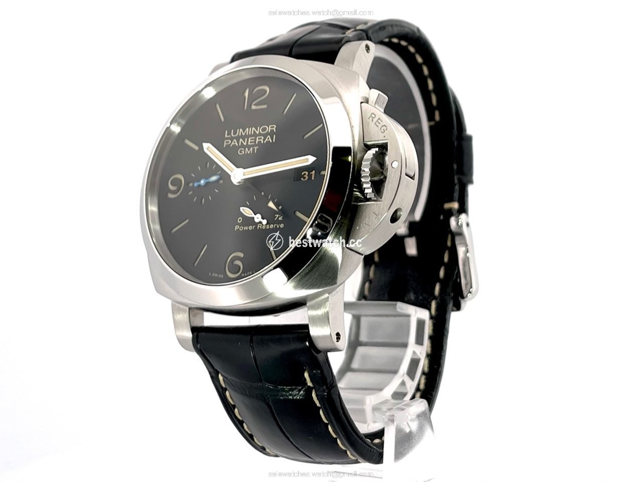 IMG_9085 Panerai Luminor 1950 3 Days GMT Power Reserve Automatic Mens watch Unisex Automatic Steel PAM01321 PAM1321 Replica 2