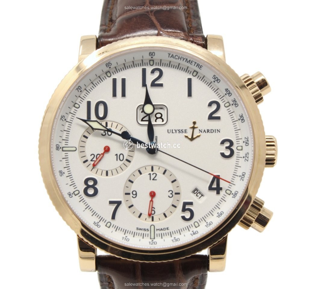 Ulysse Nardin Marine Chronograph Mens watch Unisex Automatic Rose gold 516-22 Replica 2