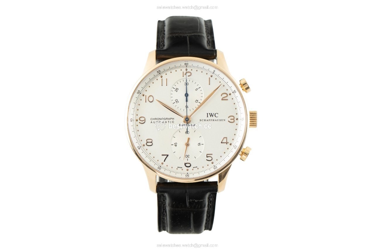 IWC Portuguese Chronograph Mens watch Unisex Automatic Red gold IW3714-02 Replica 2