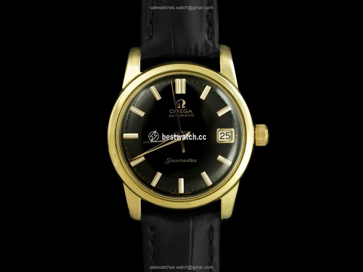 IMG_9085 Omega Seamaster Mens watch Unisex Manual winding Gold Steel 8264 Replica 2