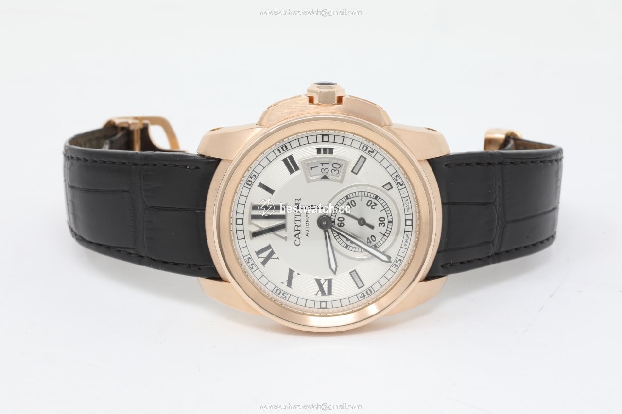 IMG_9085 Cartier Calibre de Cartier Mens watch Unisex Automatic Rose gold W7100009 Replica 2