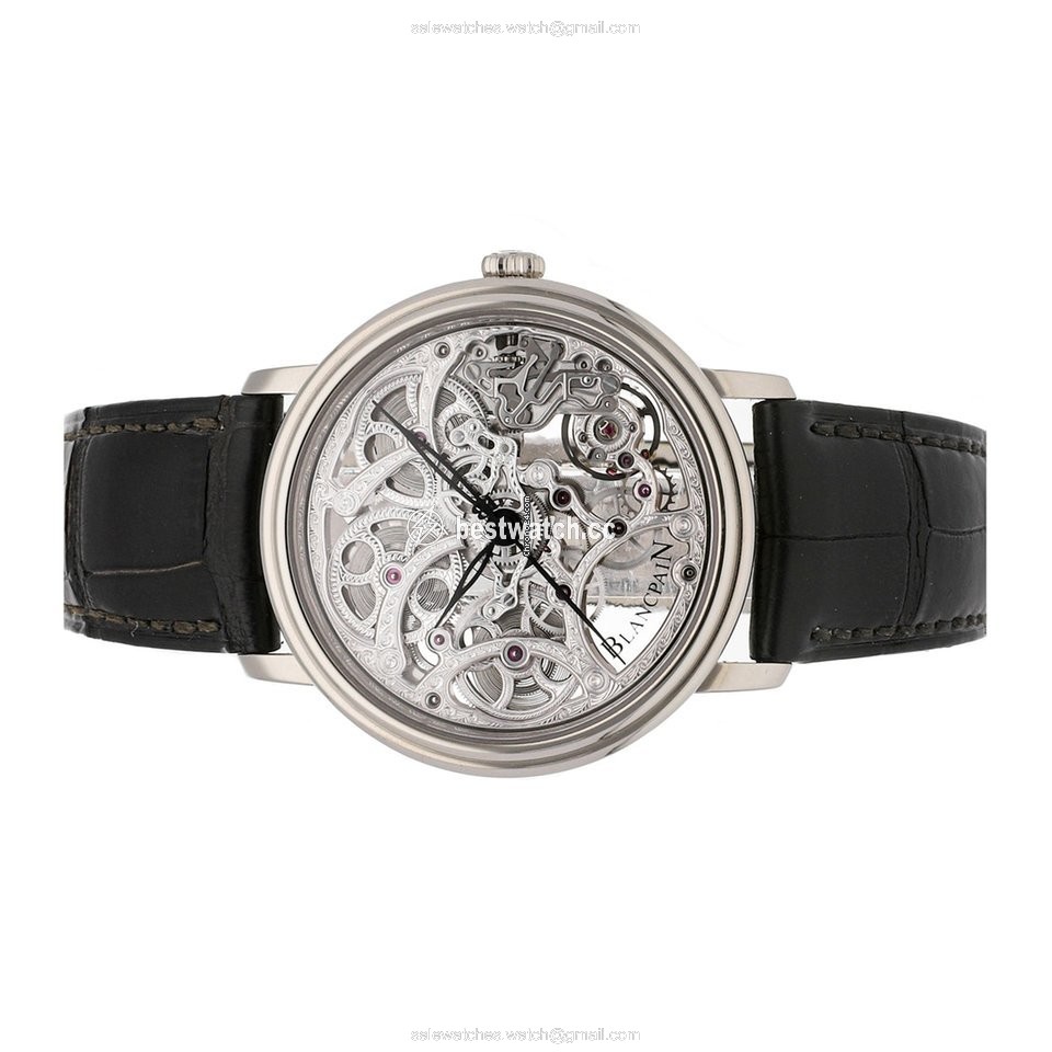 Blancpain Mens watch Unisex Manual winding White gold 6633-1500-55B Replica 2