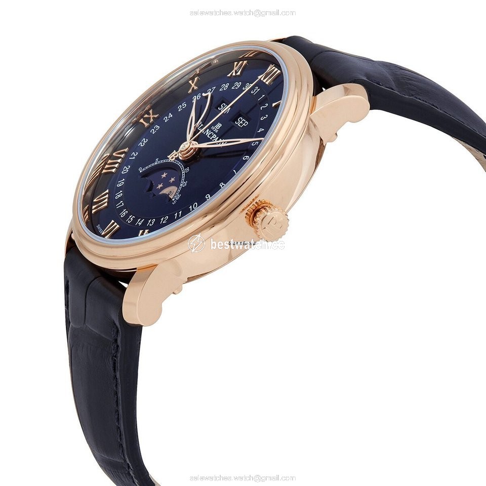 IMG_9085 Blancpain Villeret Quantieme Complet Mens watch Unisex Automatic Red gold 6654-3640-55B Replica 2