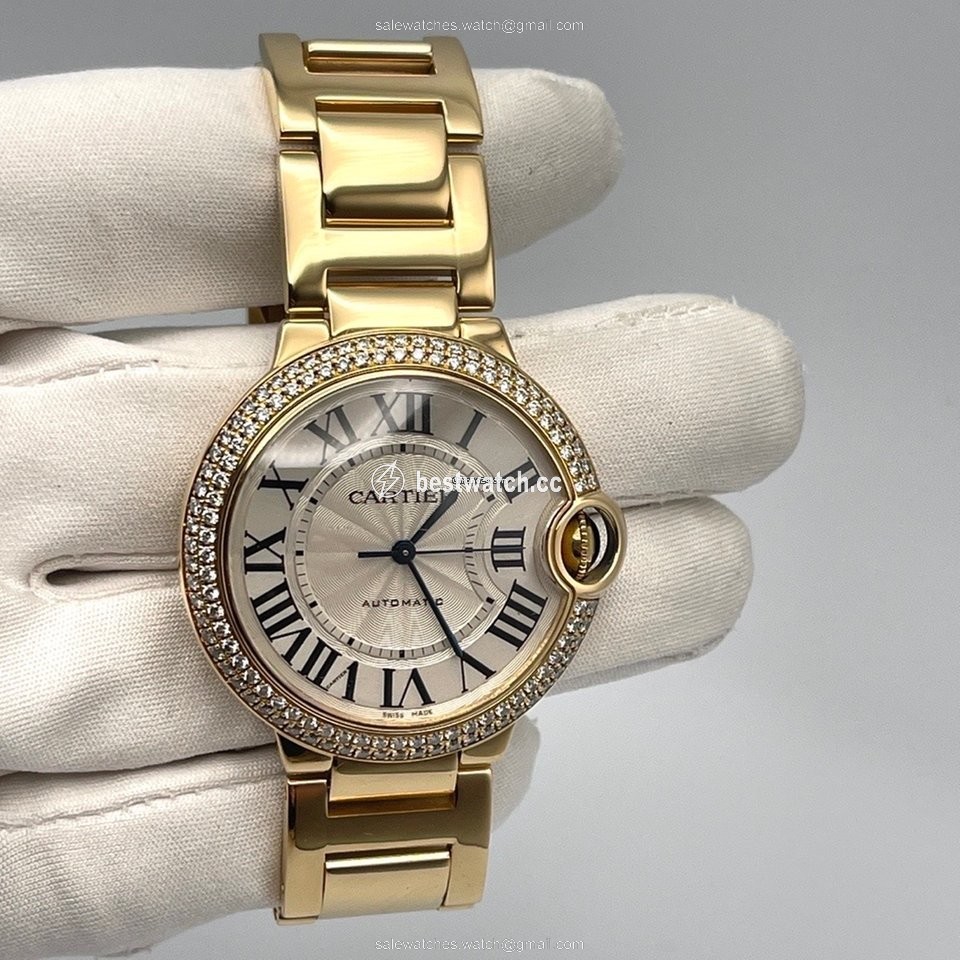 IMG_9085 Cartier Ballon Bleu 36mm Womens watch Automatic Yellow gold we900451 Replica 2