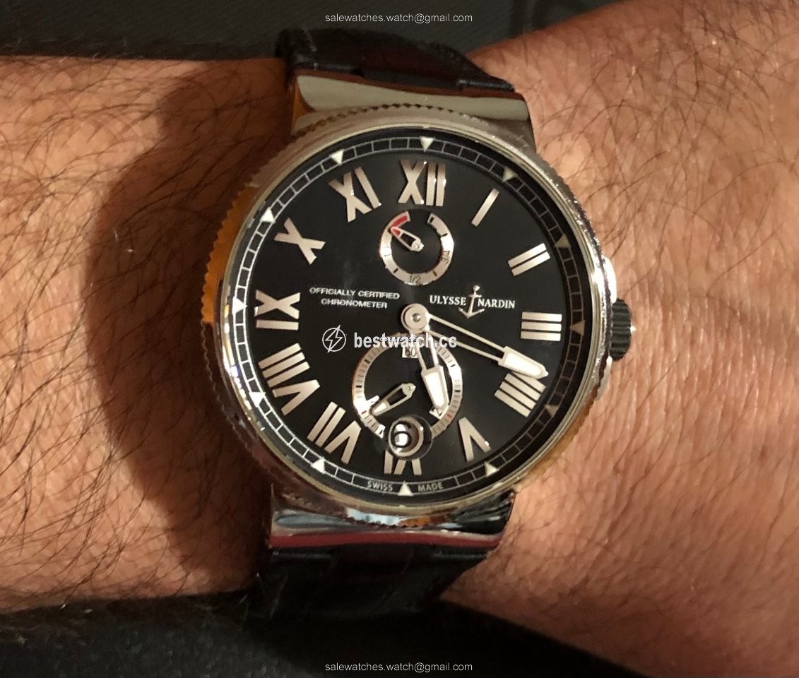IMG_9085 Ulysse Nardin Marine Chronometer Manufacture Mens watch Unisex Automatic Steel 1183-122 Replica 2