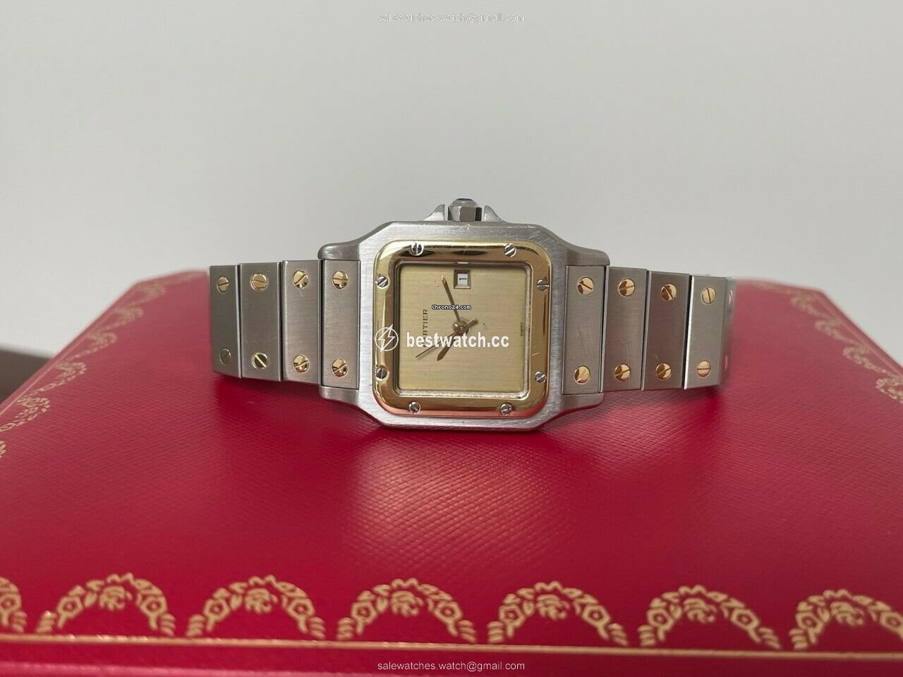 IMG_9085 Cartier Santos Mens watch Unisex Automatic Gold Steel 2961 Replica 2