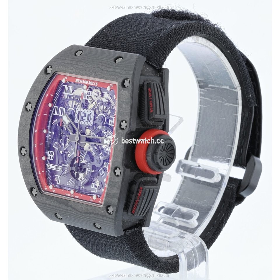 IMG_9085 Richard Mille RM 011 Mens watch Unisex Automatic Carbon RM011 AO CA Replica 2