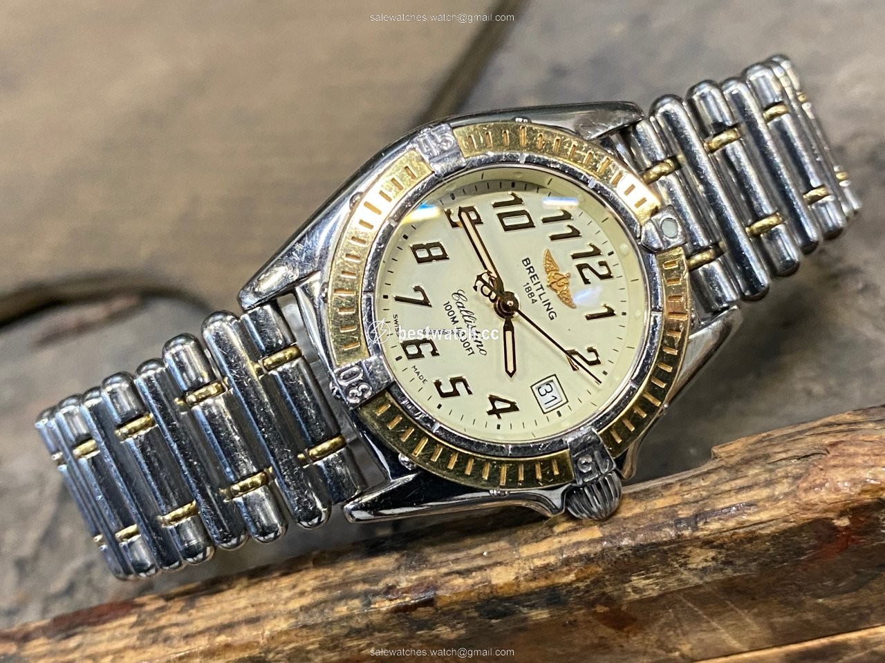 IMG_9085 Breitling Callistino Womens watch Quartz Gold Steel D52345 Replica 2