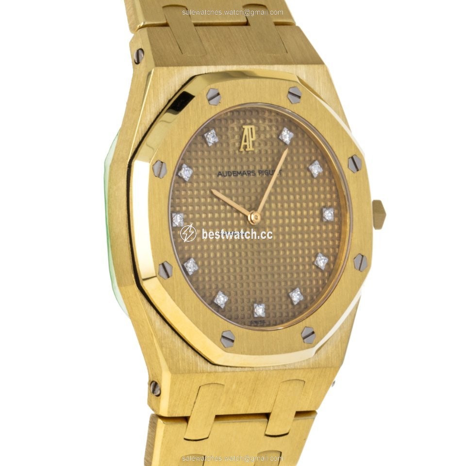 IMG_9085 Audemars Piguet Royal Oak Womens watch Quartz Yellow gold 6008BA Replica 2