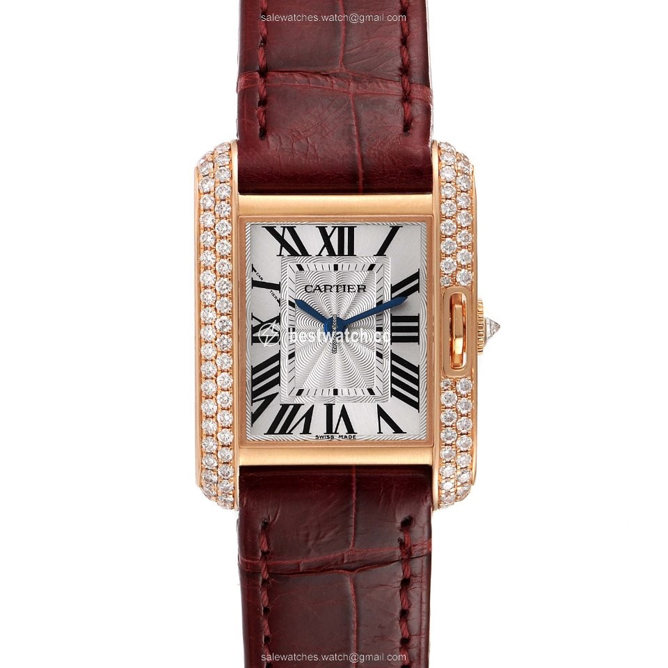 Cartier Tank Anglaise Womens watch Quartz Rose gold WT100013 Replica 2