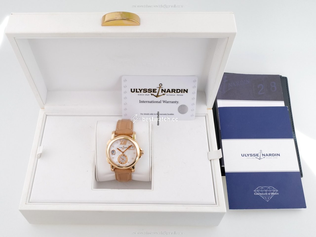 IMG_9085 Ulysse Nardin Dual Time Womens watch Automatic Rose gold 246-22 391 Replica 2