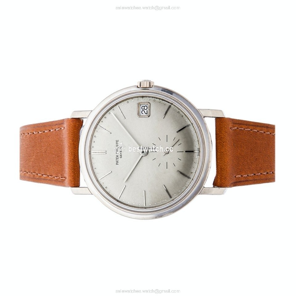 IMG_9085 Patek Philippe Calatrava Mens watch Unisex Automatic White gold 3445G-020 Replica 2