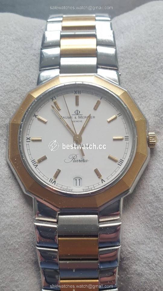 IMG_9085 Baume & Mercier Riviera Mens watch Unisex Quartz Gold Steel 5131.038 Replica 2