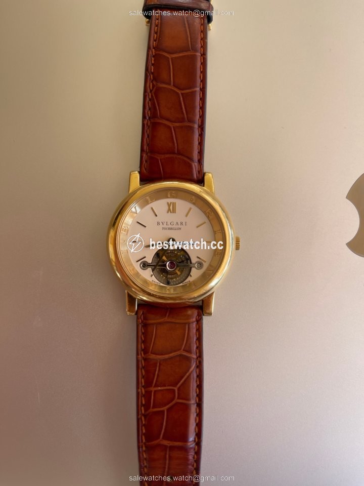 Bulgari Mens watch Unisex Manual winding Yellow gold AT 40 GL TB Replica 2