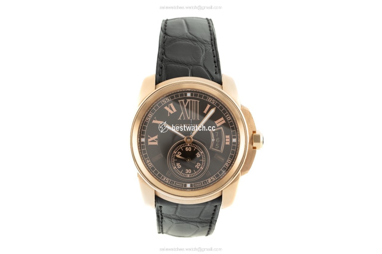 IMG_9085 Cartier Calibre de Cartier Mens watch Unisex Automatic Red gold 3300 Replica 2