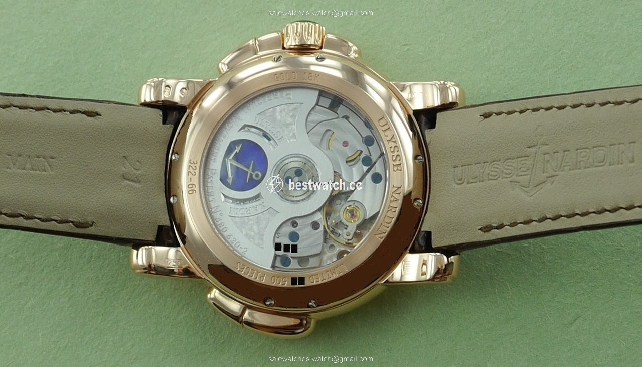 IMG_9085 Ulysse Nardin GMT + - Perpetual Mens watch Unisex Automatic Rose gold 322-66 Replica 2