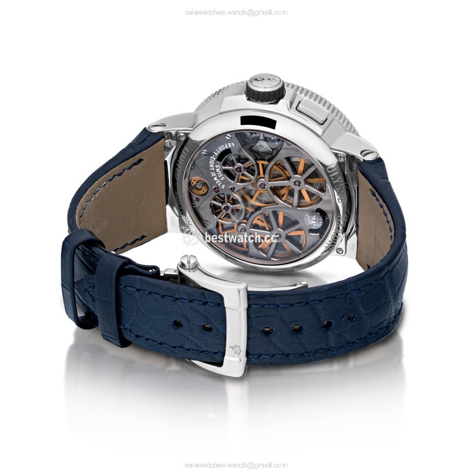 Ulysse Nardin Marine Grand Deck Mens watch Unisex Manual winding White gold 6300-300 Replica 2