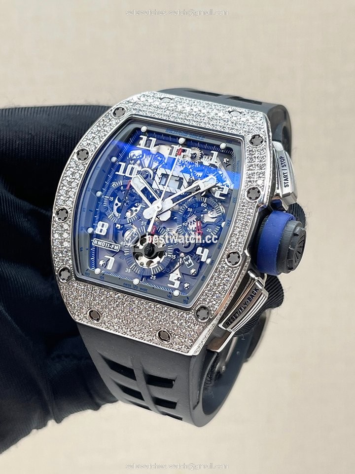 IMG_9085 Richard Mille RM 011 Mens watch Unisex Automatic White gold RM011 CA WG Replica 2