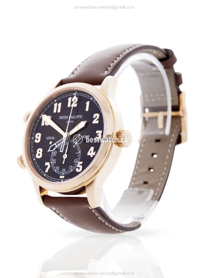 IMG_9085 Patek Philippe Travel Time Mens watch Unisex Automatic Rose gold 5524R-001 Replica 2