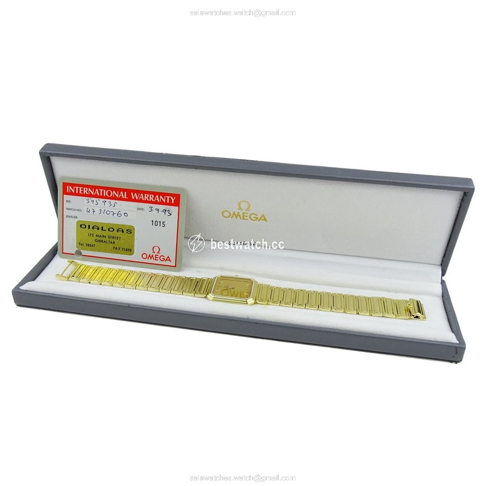 Omega Mens watch Unisex Quartz Yellow gold 395.935 Replica 2