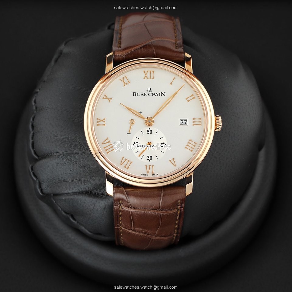 IMG_9085 Blancpain Villeret Ultra-Slim Mens watch Unisex Manual winding Rose gold 6606-3642-55b Replica 2