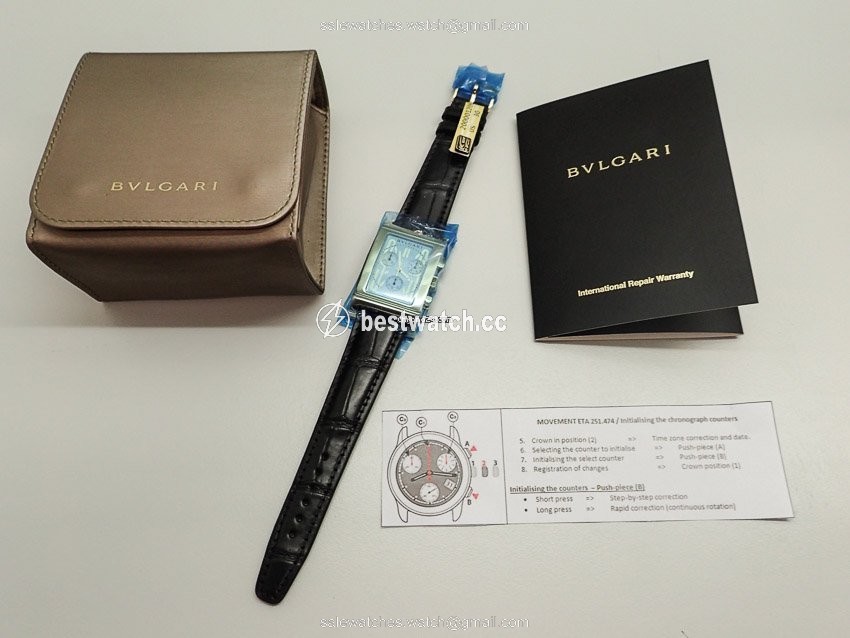 IMG_9085 Bulgari Rettangolo Mens watch Unisex Quartz Yellow gold RTC49G Replica 2
