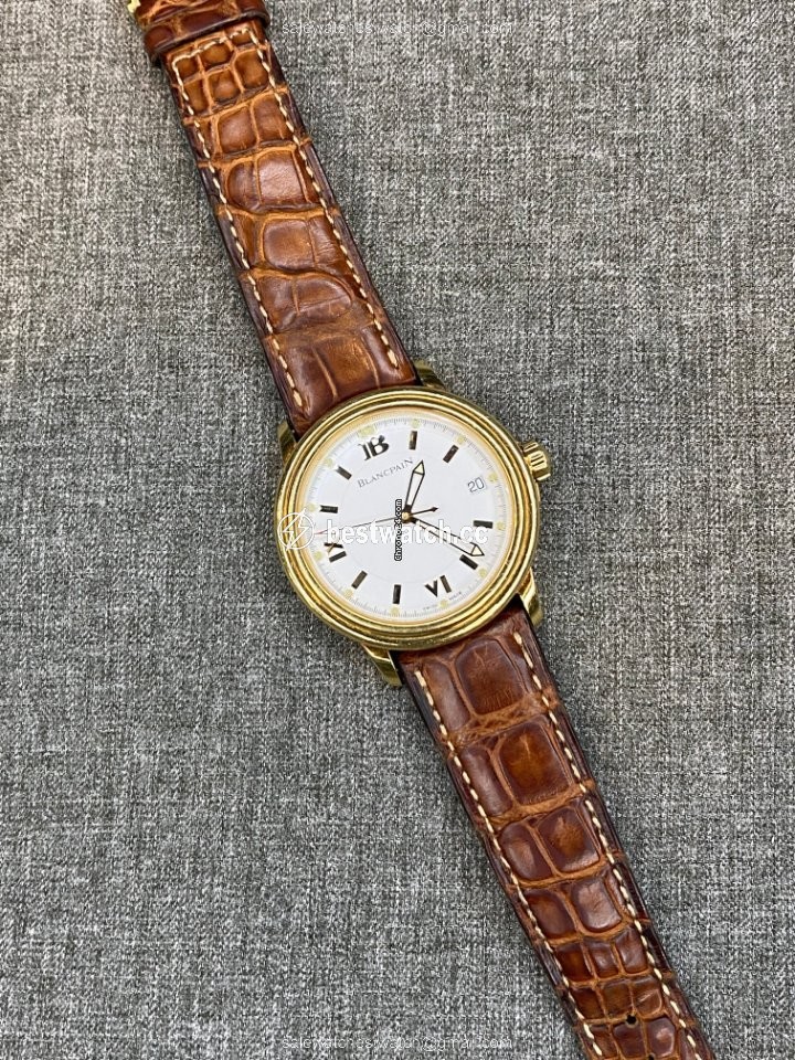 IMG_9085 Blancpain Leman Ultra Slim Mens watch Unisex Automatic Yellow gold 2100-1418-53 Replica 2