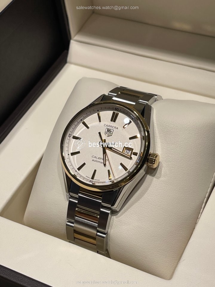 IMG_9085 TAG Heuer Carrera Calibre 5 Mens watch Unisex Automatic Gold Steel WAR215B.BD0783 Replica 2
