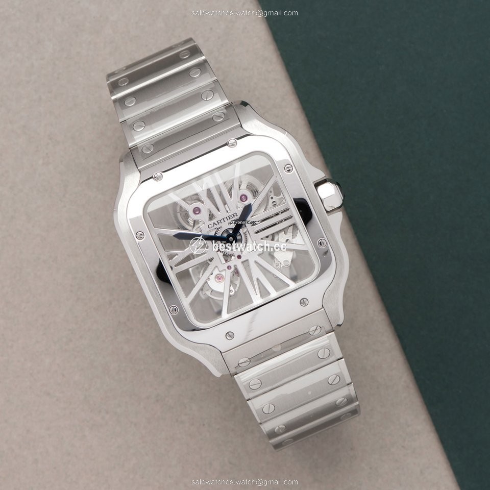 IMG_9085 Cartier Santos Mens watch Unisex Manual winding Steel WHSA0007 Replica 2