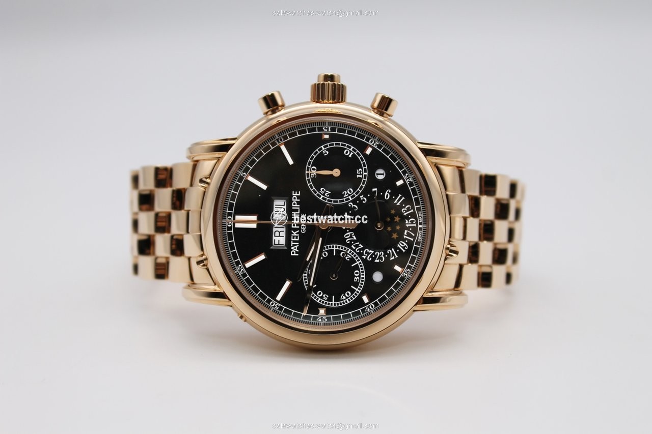 IMG_9085 Patek Philippe Perpetual Calendar Chronograph Mens watch Unisex Manual winding Rose gold 5204 1R-001 Replica 2