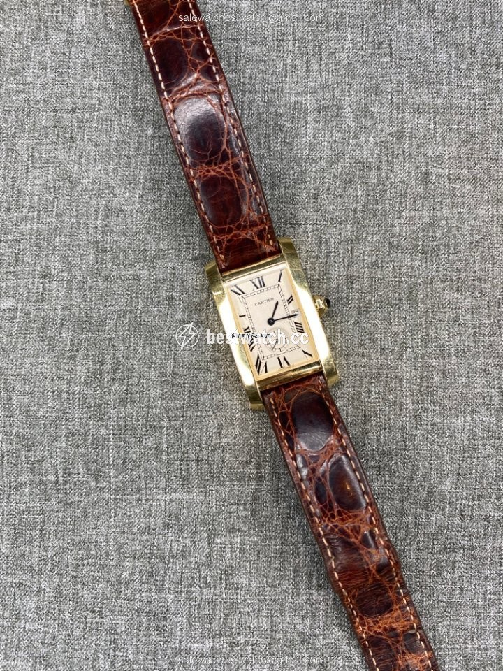 IMG_9085 Cartier Tank Americaine Mens watch Unisex Quartz Yellow gold Cartier 890510 Replica 2