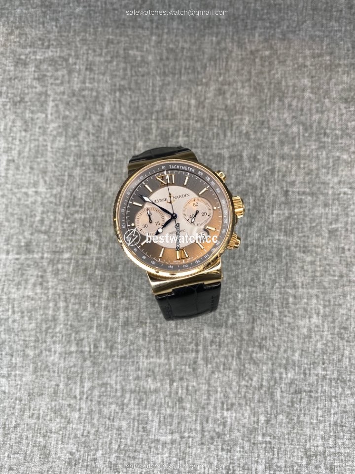 IMG_9085 Ulysse Nardin Marine Chronograph Mens watch Unisex Automatic Rose gold 356-66 319 Replica 2