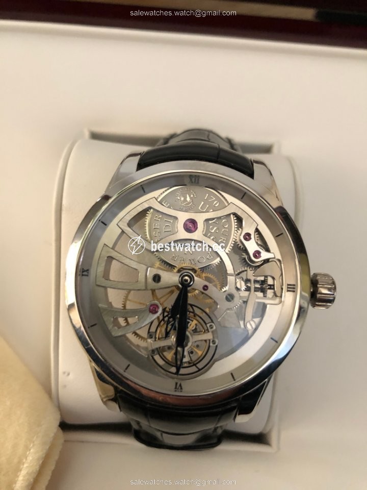 IMG_9085 Ulysse Nardin Classic Skeleton Tourbillon Mens watch Unisex Manual winding Platinum 1709-129 Replica 2