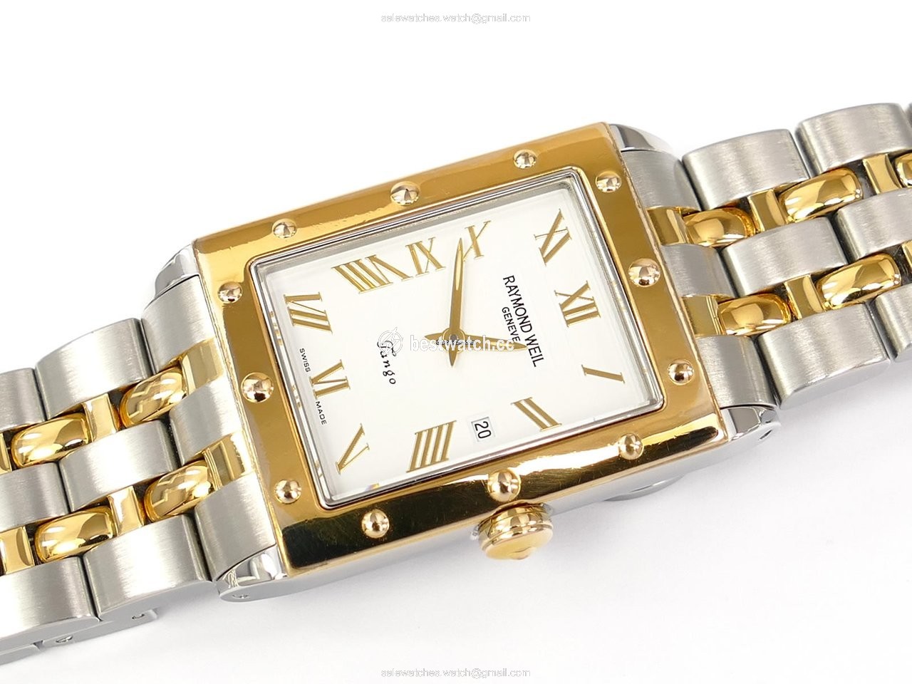 IMG_9085 Raymond Weil Tango Mens watch Unisex Quartz Gold Steel 5381-STP-00308 Replica 2