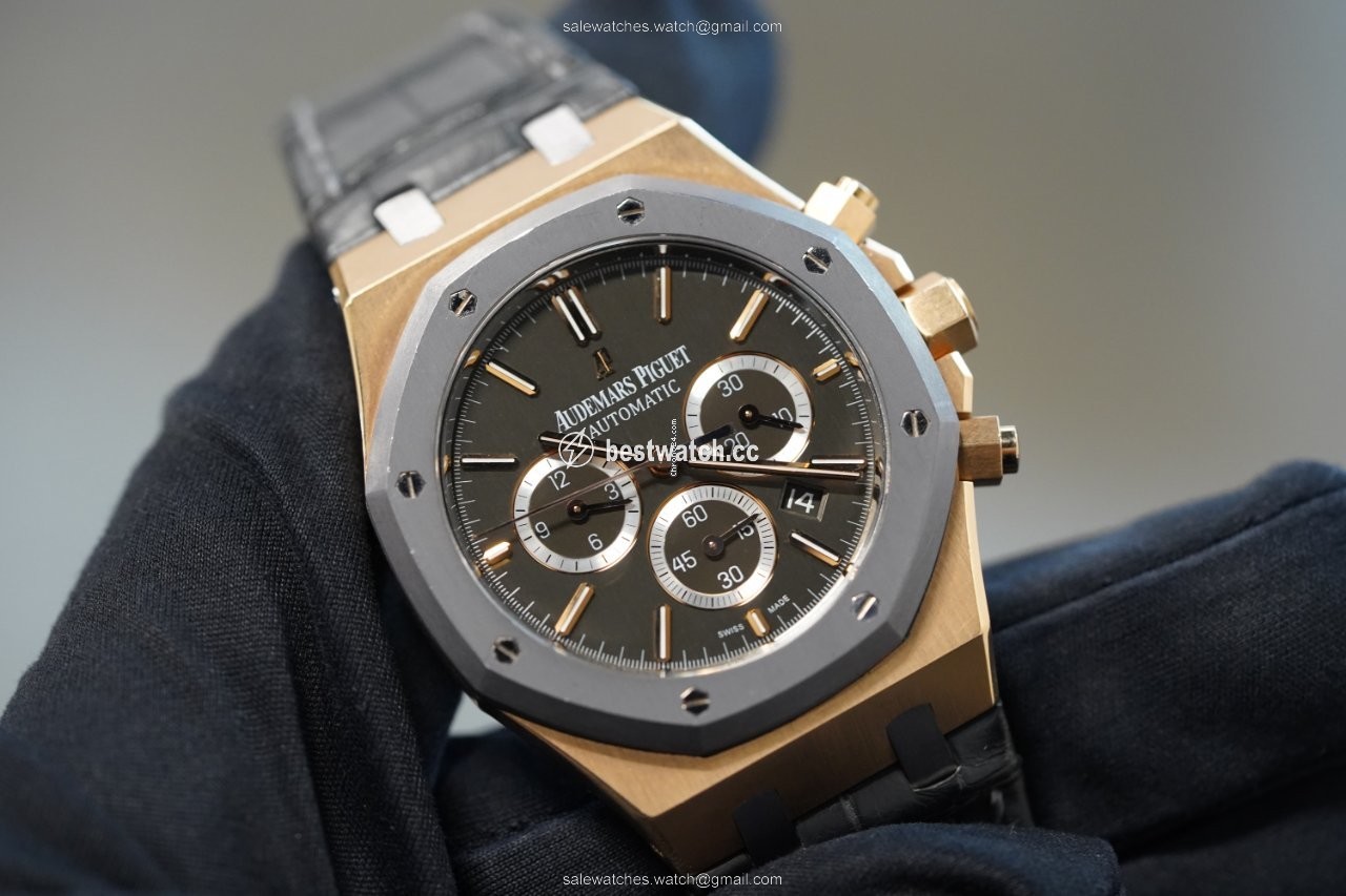 IMG_9085 Audemars Piguet Royal Oak Chronograph Mens watch Unisex Automatic Rose gold 26325OL.OO.D005CR.01 Replica 2